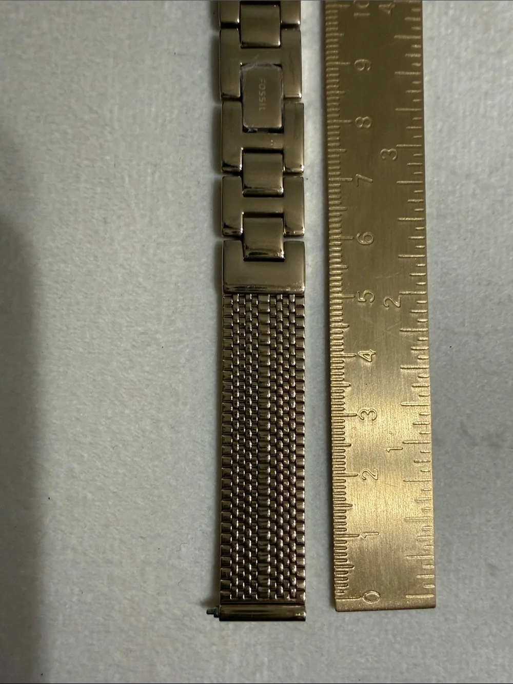 14mm Fossil Gold Mesh and Link Bracelet Strap